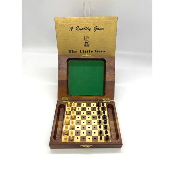 Vintage NOS MCM 50's William F. Drueke Travel Chess Set 